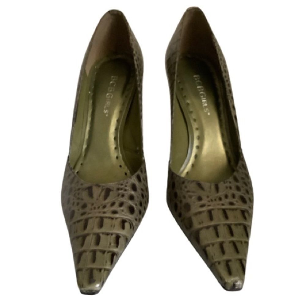 BCBGirls CROC EMBOSSED LEATHER PUMPS SIZE 6B - Picture 3 of 8